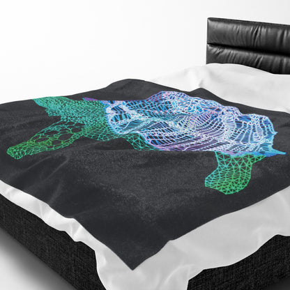 Plush Blanket - Straight Up Charlie Neon Polygon Design, Soft Throw for Home Decor, Cozy Gift, Warm Blanket, Cyberpunk Style