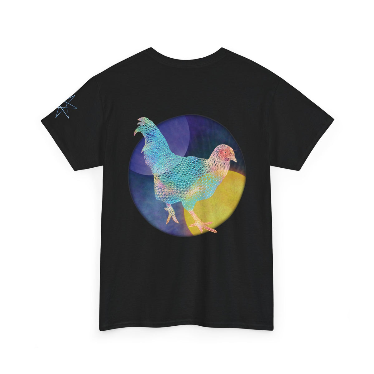 Unisex T-Shirt - Space Rooster Neon Polygon Design - Casual Wear, Gift for Reptile Lovers, Animal Lovers Apparel, Unique Streetwear
