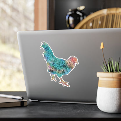 Vinyl Sticker/Decal - Laser Rooster Neon Polygon Design, Kiss-Cut - Bold Stickers for Home Decor, Car Accessories, Gifts, and Urban Art!