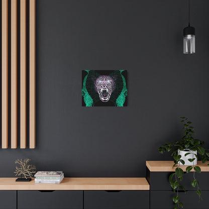 Metal Art Sign - Neon Polygon Fierce Design, Wall Decor, Unique Home Decoration, Gift for Animal Lovers, Office Art, Birthday Gift, Nature Wall Art