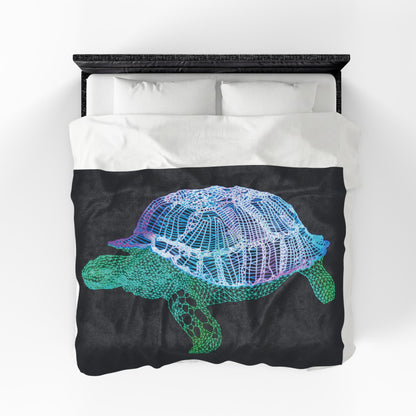 Plush Blanket - Straight Up Charlie Neon Polygon Design, Soft Throw for Home Decor, Cozy Gift, Warm Blanket, Cyberpunk Style