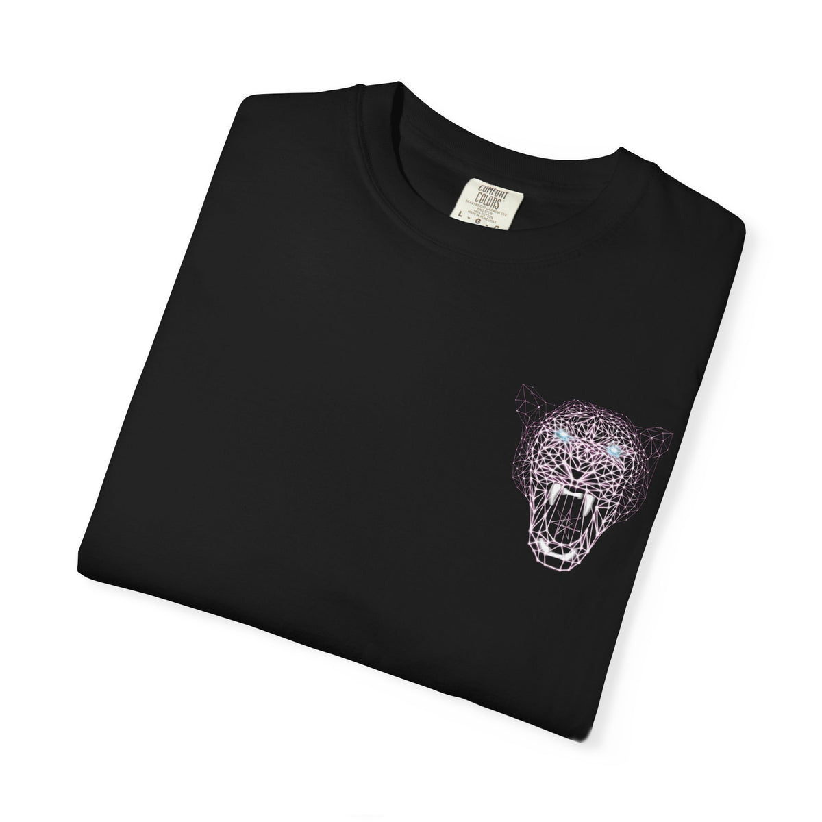 Unisex T-Shirt - Fierce Neon Polygon Design, Graphic Tee, Casual Wear, Gift for Cat Lovers, Animal Lovers Apparel, Unique Streetwear