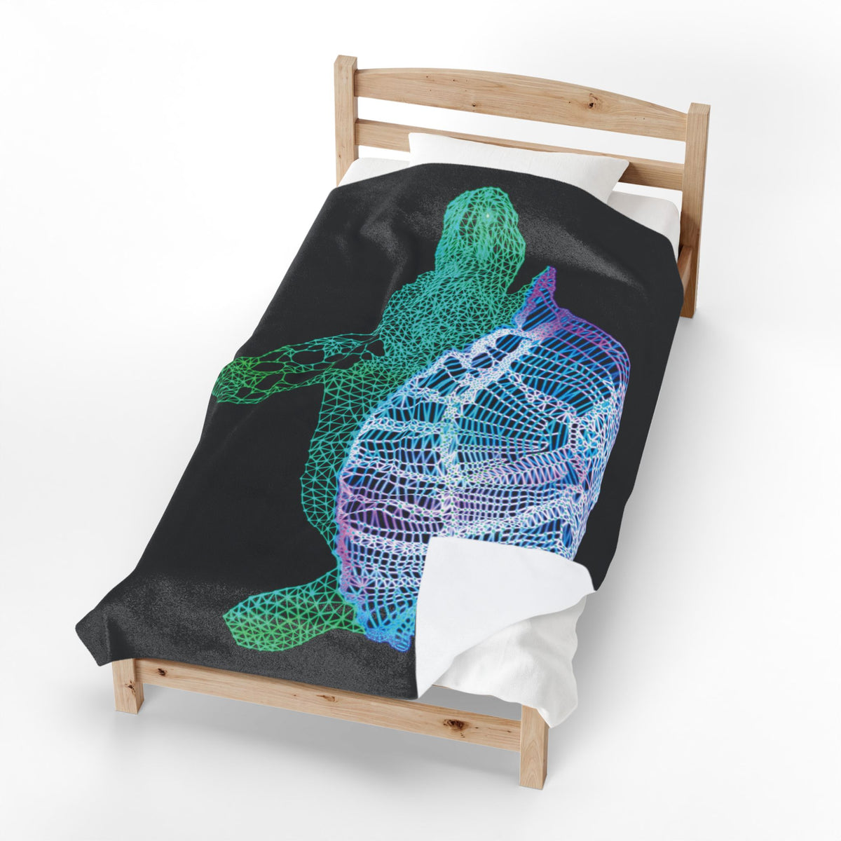 Plush Blanket - Straight Up Charlie Neon Polygon Design, Soft Throw for Home Decor, Cozy Gift, Warm Blanket, Cyberpunk Style