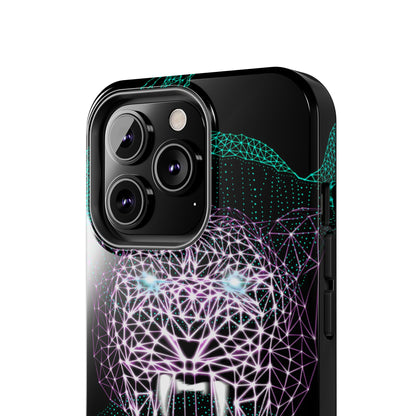 Phone Case - Fierce Panther Neon Polygon Design, Tough Phone Cases for Adventurers, Unique Smartphone Protector, Gift for Tech Lovers, Stylish Cell Phone [...]