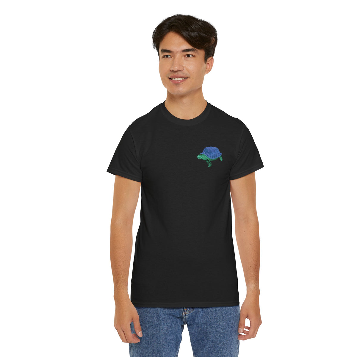 Unisex T-Shirt - Laser Tortoise In A Half Shell Neon Polygon Design - Casual Wear, Gift for Reptile Lovers, Animal Lovers Apparel, Unique Streetwear