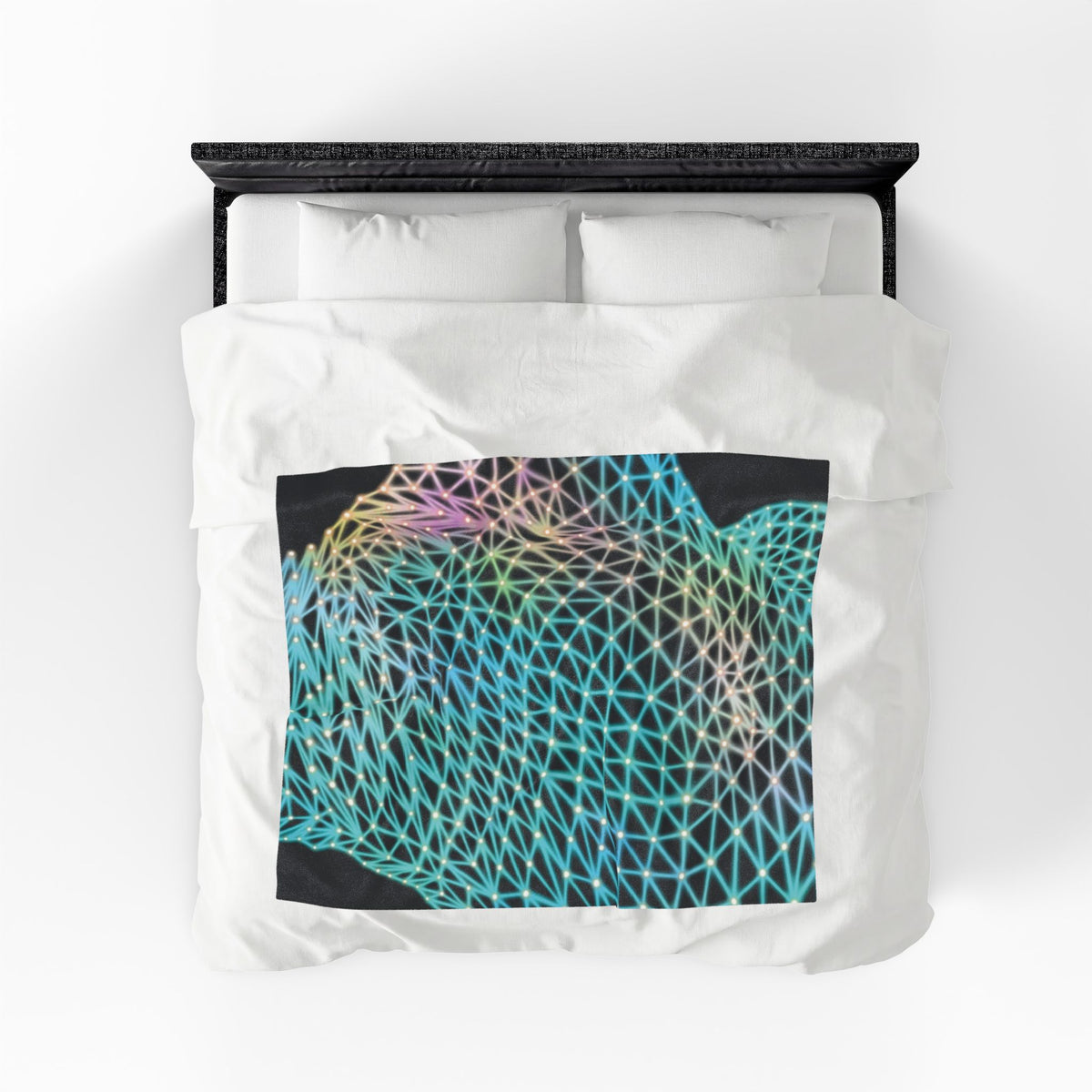 Plush Blanket - Ain’t Nothing Neon Polygon Design, Soft Throw for Home Decor, Cozy Gift, Warm Blanket, Cyberpunk Style