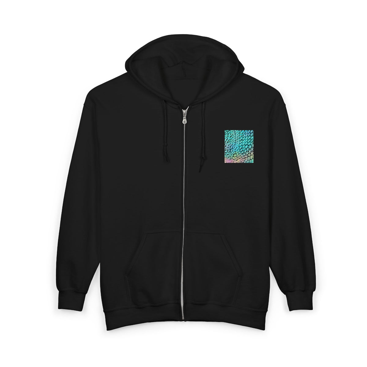 Zip-Up Hoodie - Ain’t Nothing Neon Polygon Design, Cozy Sweatshirt for Farm Lovers, Animal Lover Gift, Perfect for Fall Fashion, Casual Layering