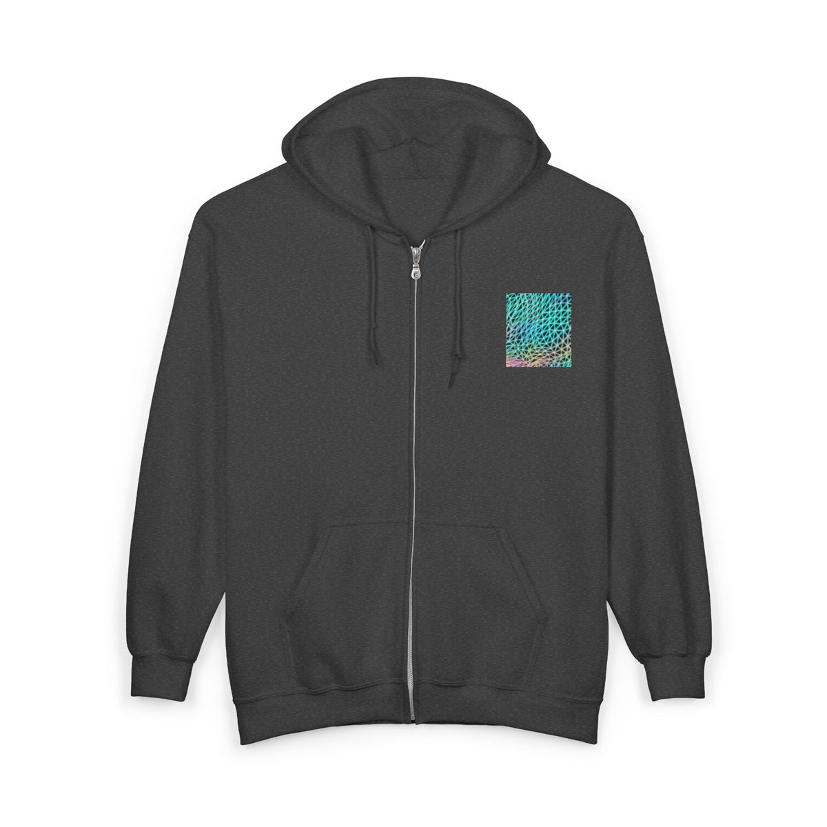 Zip-Up Hoodie - Ain’t Nothing Neon Polygon Design, Cozy Sweatshirt for Farm Lovers, Animal Lover Gift, Perfect for Fall Fashion, Casual Layering