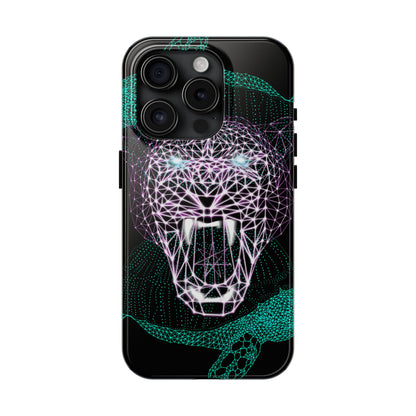 Phone Case - Fierce Panther Neon Polygon Design, Tough Phone Cases for Adventurers, Unique Smartphone Protector, Gift for Tech Lovers, Stylish Cell Phone [...]
