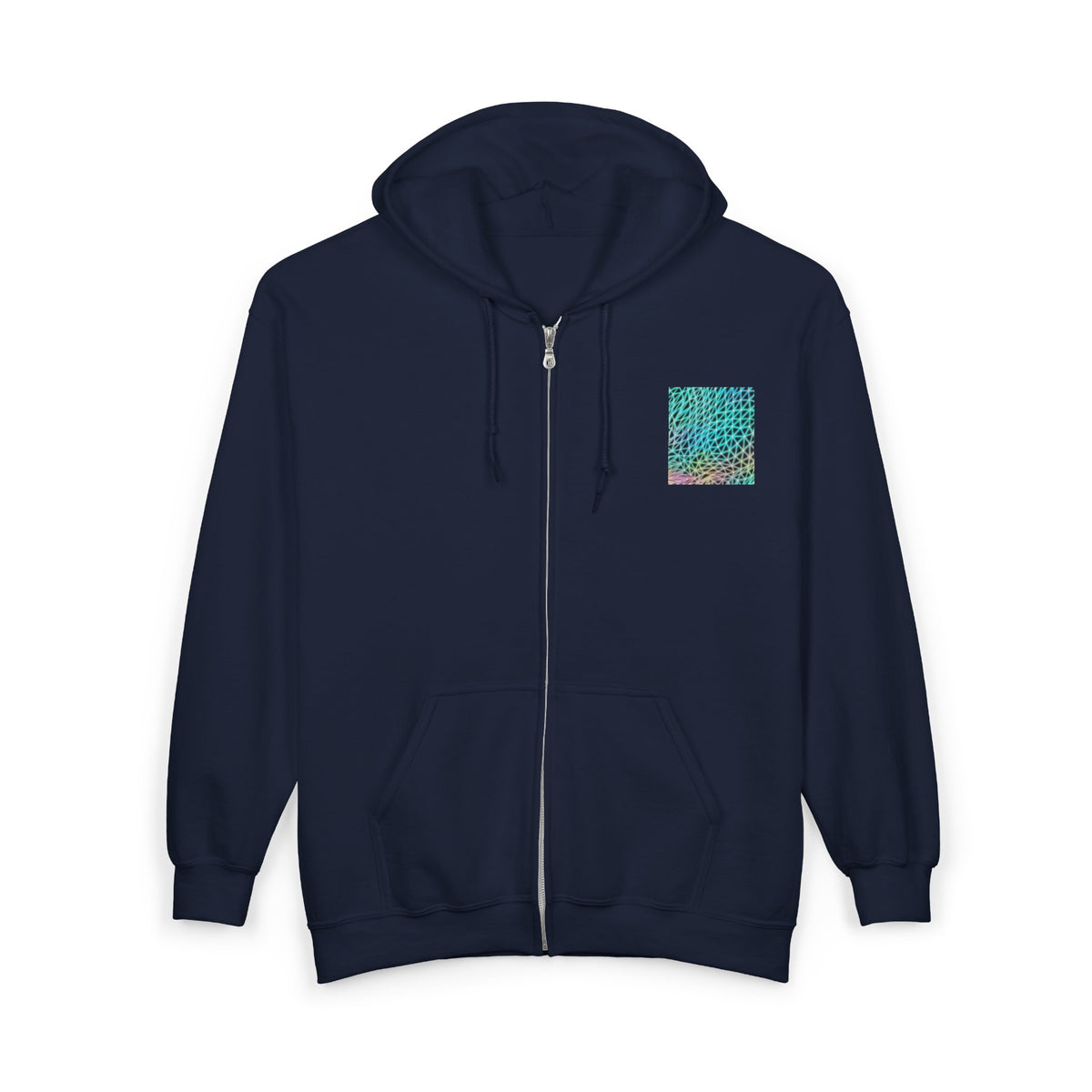 Zip-Up Hoodie - Ain’t Nothing Neon Polygon Design, Cozy Sweatshirt for Farm Lovers, Animal Lover Gift, Perfect for Fall Fashion, Casual Layering
