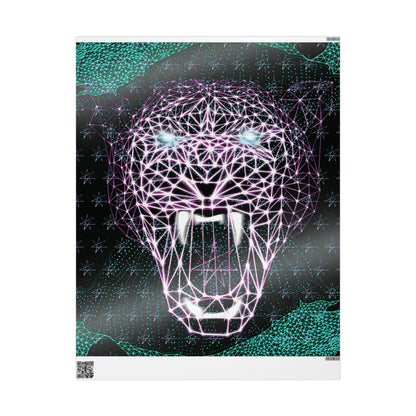 Wrapping Paper - Neon Polygon Fierce Design
