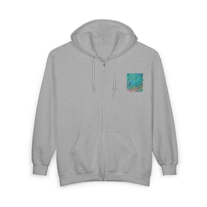 Zip-Up Hoodie - Ain’t Nothing Neon Polygon Design, Cozy Sweatshirt for Farm Lovers, Animal Lover Gift, Perfect for Fall Fashion, Casual Layering