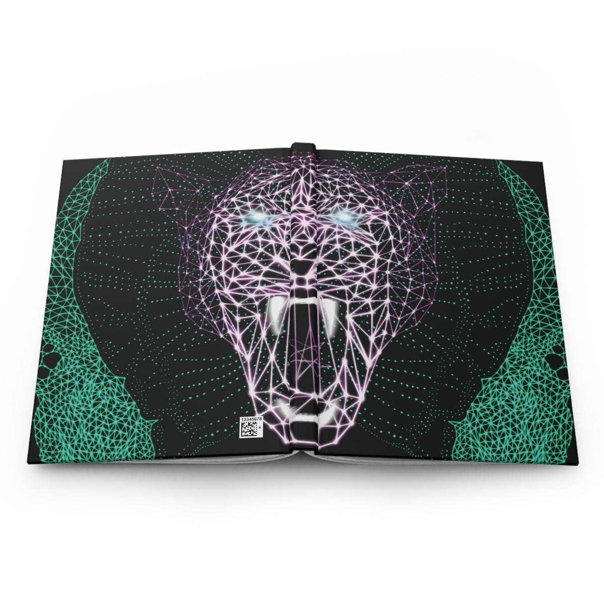 Hardcover Journal Matte -Neon Polygon Fierce Design, Stylish Modern Design for Writers, Students, Poets