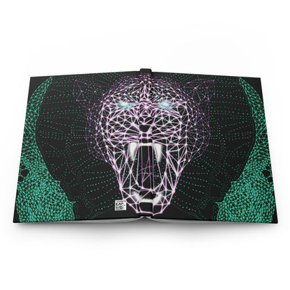 Hardcover Journal Matte -Neon Polygon Fierce Design, Stylish Modern Design for Writers, Students, Poets